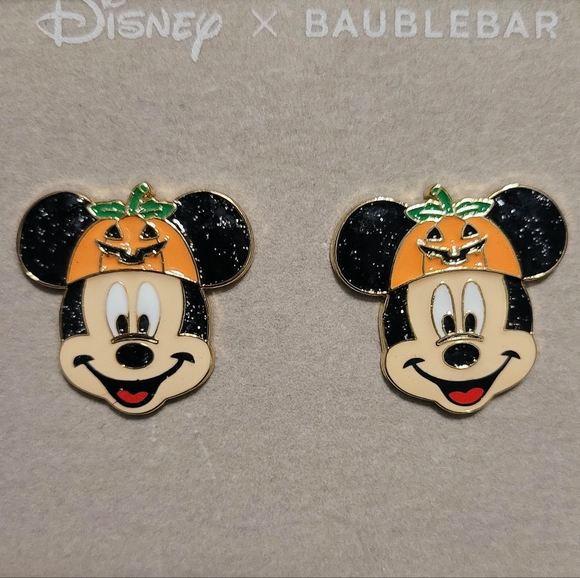 Baublebar x Disney Pumpkin Mickey Mouse Stud Earrings - Picture 1 of 4